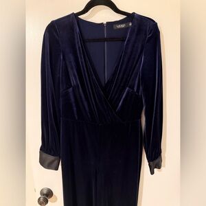 Ralph Lauren Navy Velvet Jumpsuit